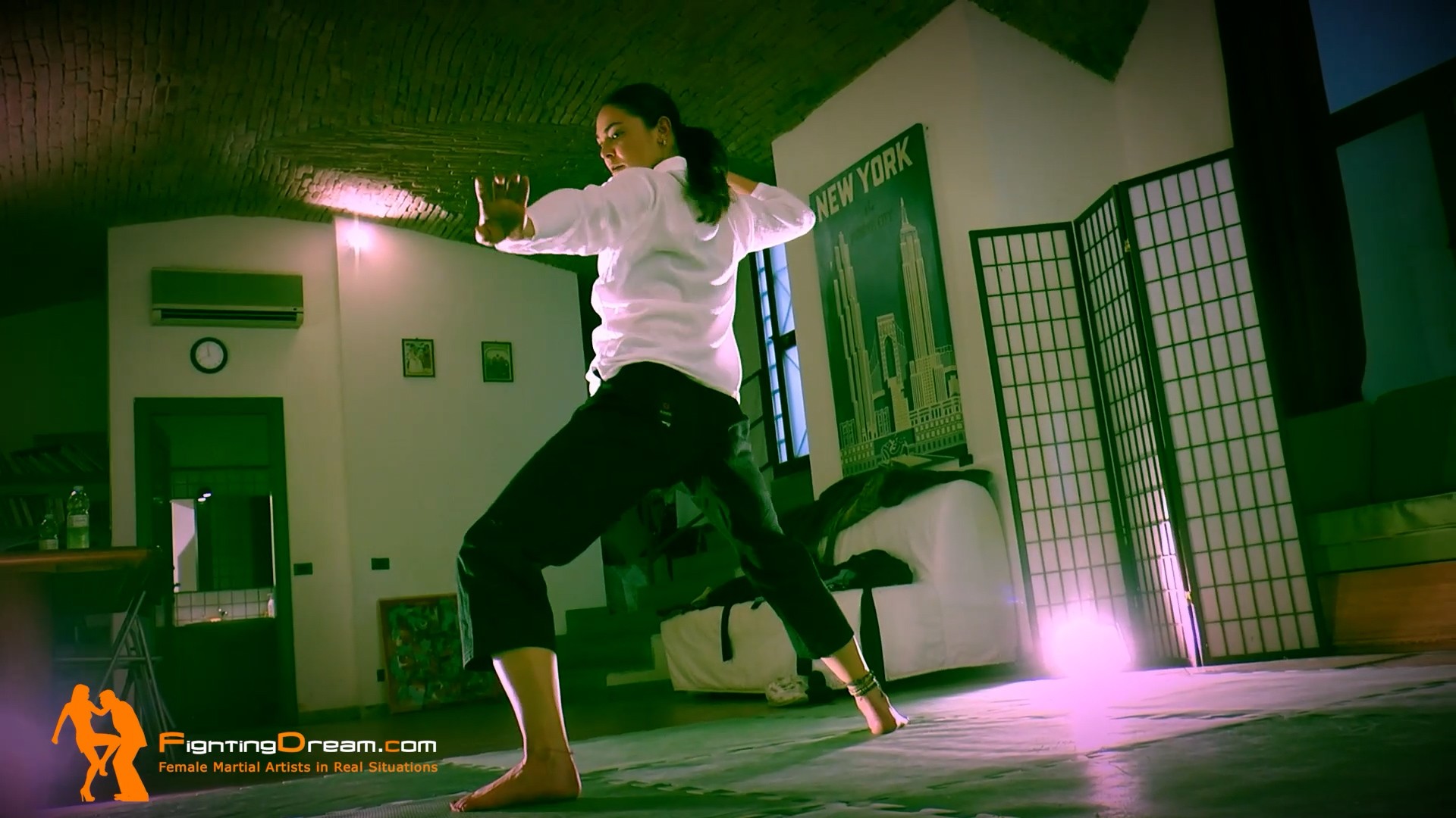 FightingDream Com Daphne Kung Fu Warm Up And POV Fighting